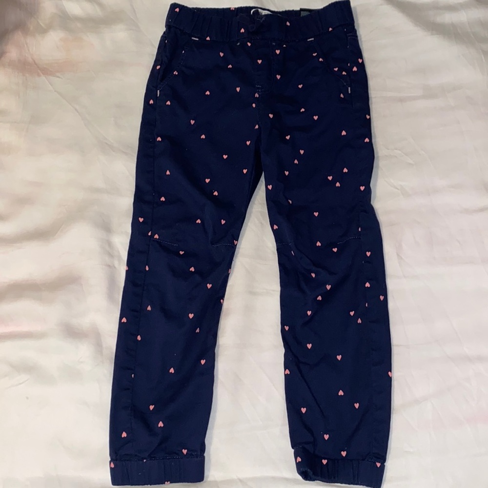 H&M heart navy blue pants Girls size 5/6 - Picture 1 of 5